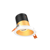 Moda 3” Slope Ceiling Modular Recessed Light by Dals - Gold reflector, Round White Trim
