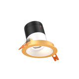 Moda 3” Slope Ceiling Modular Recessed Light by Dals - White reflector, Round Gold Trim