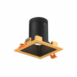 Moda 3” Square Modular Recessed Light by Dals - Black reflector, Square Gold Trim