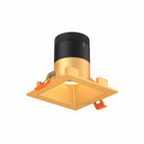 Moda 3” Square Modular Recessed Light by Dals - Gold reflector, Square Gold Trim
