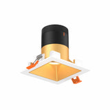 Moda 3” Square Modular Recessed Light by Dals - Gold reflector, Square White Trim