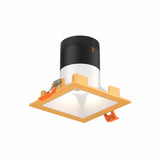 Moda 3” Square Modular Recessed Light by Dals - White reflector, Square Gold Trim