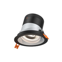 Moda 4” Gimbal Modular Recessed Light by Dals - Alzak reflector, Round Black Trim