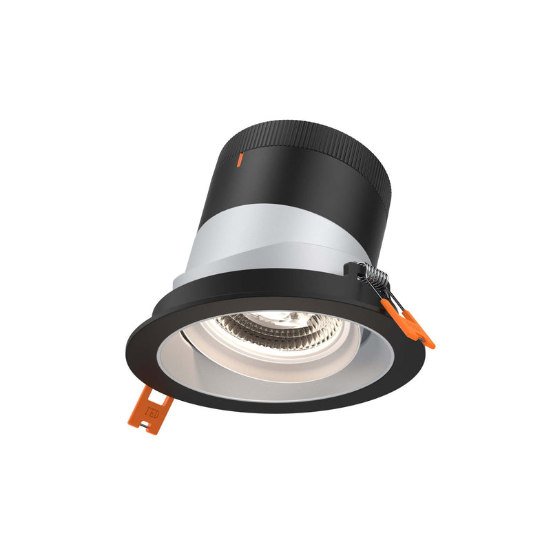 Moda 4” Gimbal Modular Recessed Light by Dals - Alzak reflector, Round Black Trim
