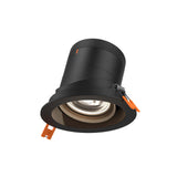Moda 4” Gimbal Modular Recessed Light by Dals - Black reflector, Round Black Trim