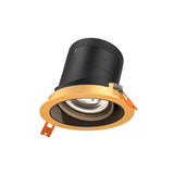 Moda 4” Gimbal Modular Recessed Light by Dals - Black reflector, Round Gold Trim