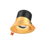 Moda 4” Gimbal Modular Recessed Light by Dals - Gold reflector, Round Gold Trim