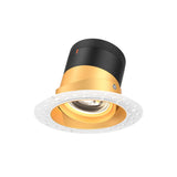 Moda 4” Gimbal Modular Recessed Light by Dals - Gold reflector, Round Trimless