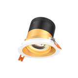 Moda 4” Gimbal Modular Recessed Light by Dals - Gold reflector, Round White Trim