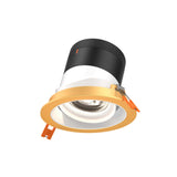Moda 4” Gimbal Modular Recessed Light by Dals - White reflector, Round Gold Trim