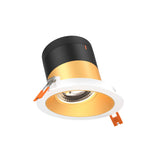 Moda 4” Slope Ceiling Modular Recessed Light by Dals - Gold reflector, Round White Trim