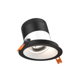 Moda 4” Slope Ceiling Modular Recessed Light by Dals - White reflector, Round Black Trim