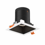 Moda 4” Square Modular Recessed Light by Dals - Black reflector, Square White Trim