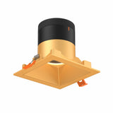 Moda 4” Square Modular Recessed Light by Dals - Gold reflector, Square Gold Trim