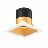 Moda 4” Square Modular Recessed Light by Dals - Gold reflector, Square Trimless
