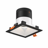 Moda 4” Square Modular Recessed Light by Dals - White reflector, Square Black Trim