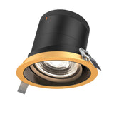 Moda 6” Gimbal Modular Recessed Light by Dals - Black reflector, Round Gold Trim