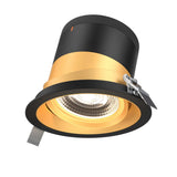 Moda 6” Gimbal Modular Recessed Light by Dals - Gold reflector, Round Black Trim