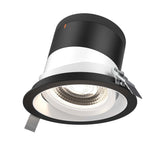 Moda 6” Gimbal Modular Recessed Light by Dals - White reflector, Round Black Trim