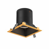 Moda 6” Square Modular Recessed Light by Dals - Black reflector, Square Gold Trim