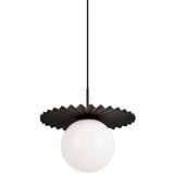 Modern Ruff Pendant Light Medium Black By Matteo - Front View