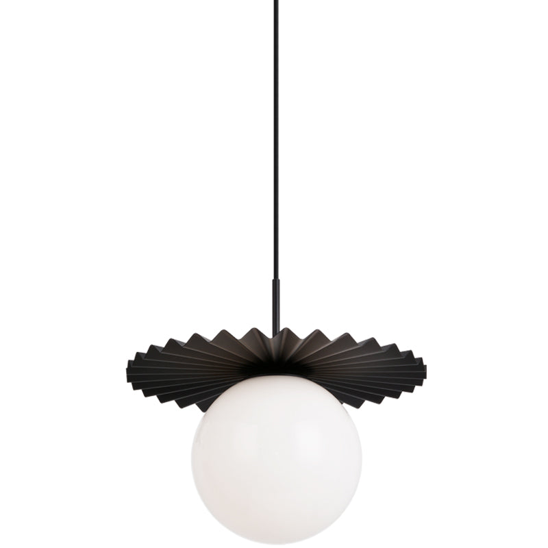 Modern Ruff Pendant Light Medium Black By Matteo - Front View
