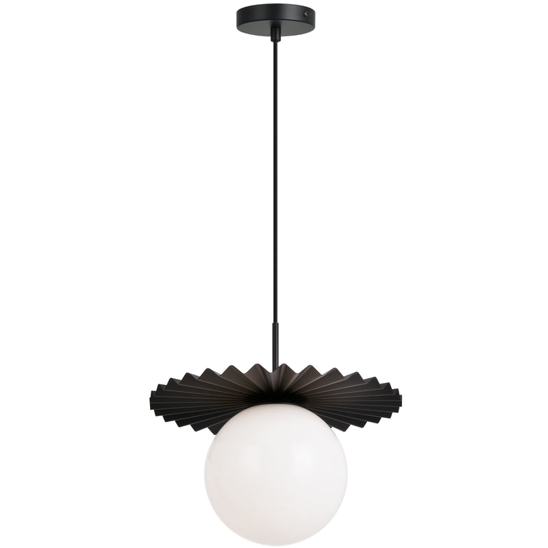 Modern Ruff Pendant Light Medium Black By Matteo