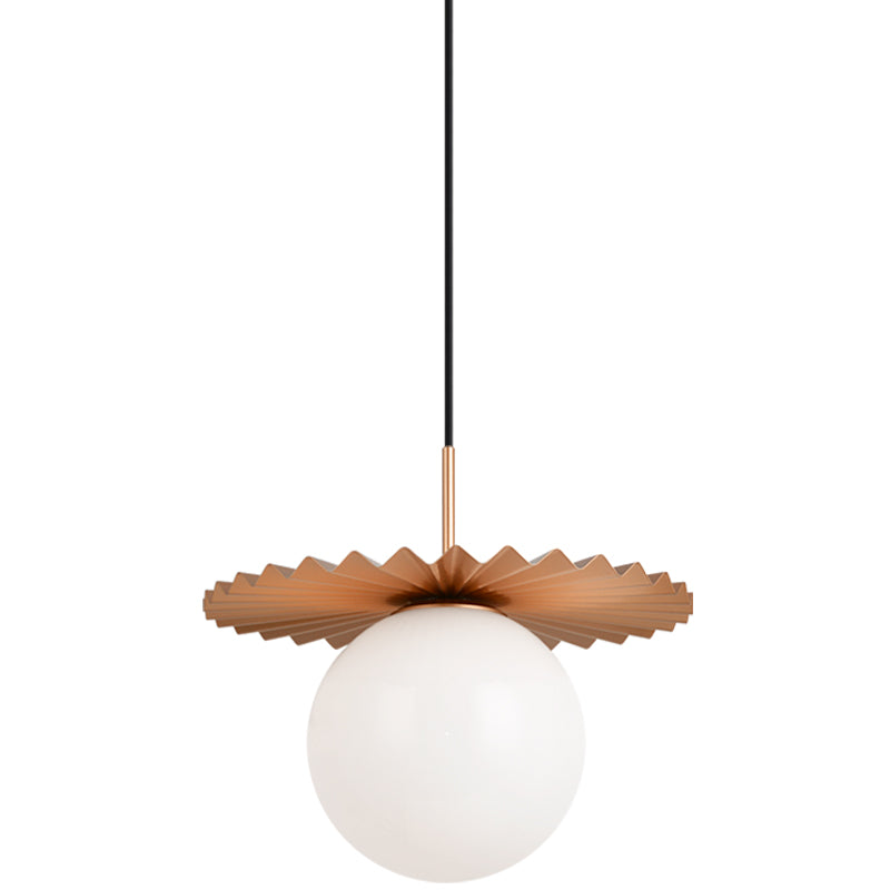 Modern Ruff Pendant Light Large Matte Gold By Matteo - Front View