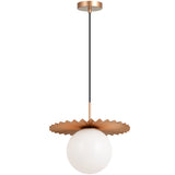 Modern Ruff Pendant Light Large Matte Gold By Matteo