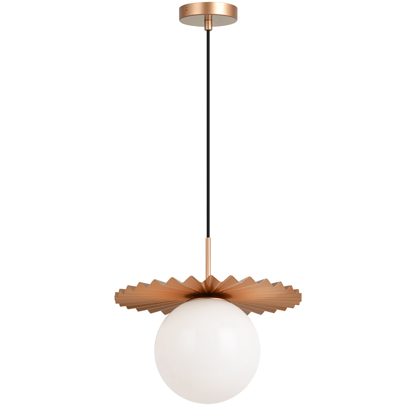 Modern Ruff Pendant Light Large Matte Gold By Matteo