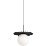 Modern Ruff Pendant Light Medium Black By Matteo - Front View