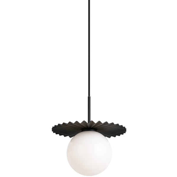 Modern Ruff Pendant Light Medium Black By Matteo - Front View
