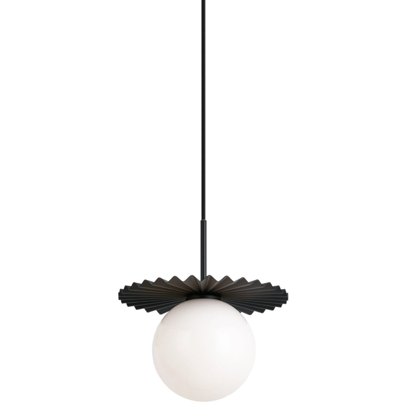 Modern Ruff Pendant Light Medium Black By Matteo - Front View