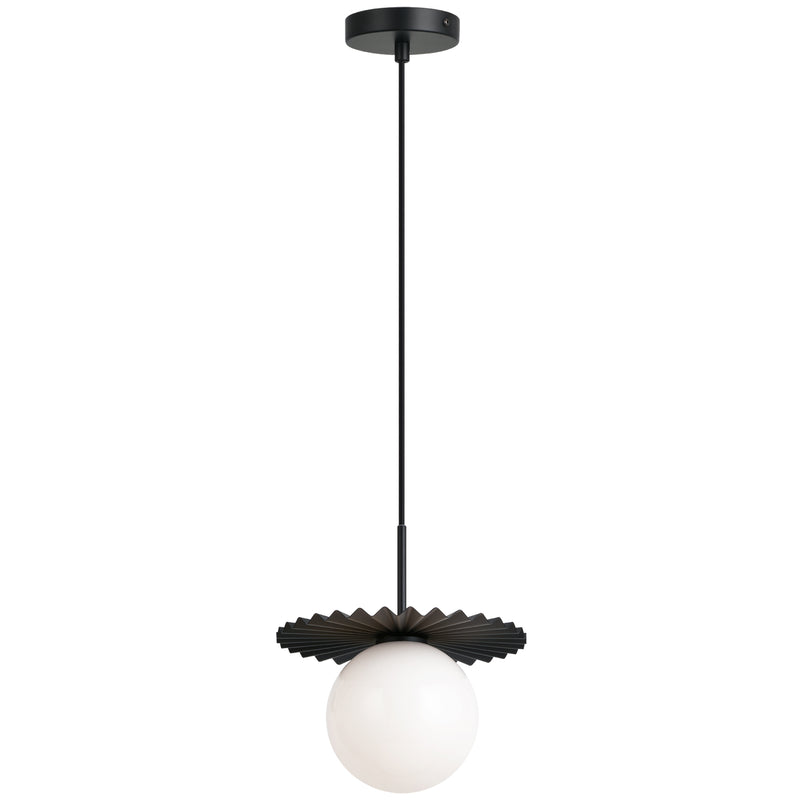 Modern Ruff Pendant Light Medium Black By Matteo