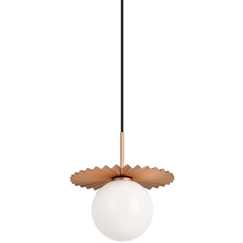 Modern Ruff Pendant Light Medium Matte Gold By Matteo - Front View