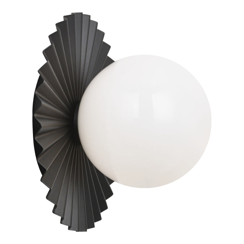 Modern Ruff Wall Sconce 10 Inch Black