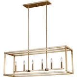Moffet Street Linear Chandelier — Satin Brass