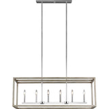 Moffet Street Linear Chandelier — Washed Pine