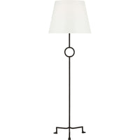 Montour Floor Lamp — 20", White Linen, Aged Iron