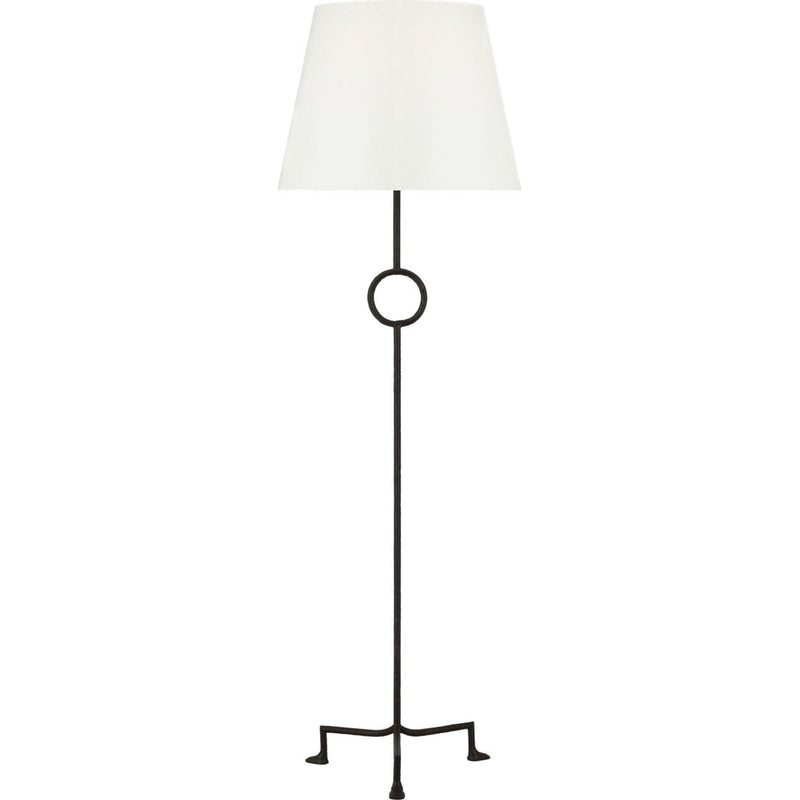 Montour Floor Lamp — 20", White Linen, Aged Iron