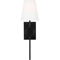Montour Wall Sconce — 6 1/2", White Linen, Aged Iron