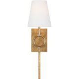 Montour Wall Sconce — 6 1/2", White Linen, Coastal Gild