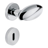 Moon Door Knob in Polished Chrome angled view by Colombo Design