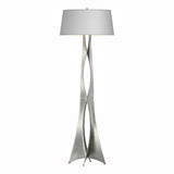 Moreau Floor Lamp By Hubbardton Forge, Shade: Natural Anna, Finish: Sterling, , | Casa Di Luce Lighting