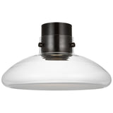 Morgan Flush Mount Burnished Bronze Clear Glass By Visual Comfort Modern - Front View