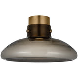 Morgan Flush Mount Hand Rubbed Antique Brass Smoke Glass By Visual Comfort Modern - Front View