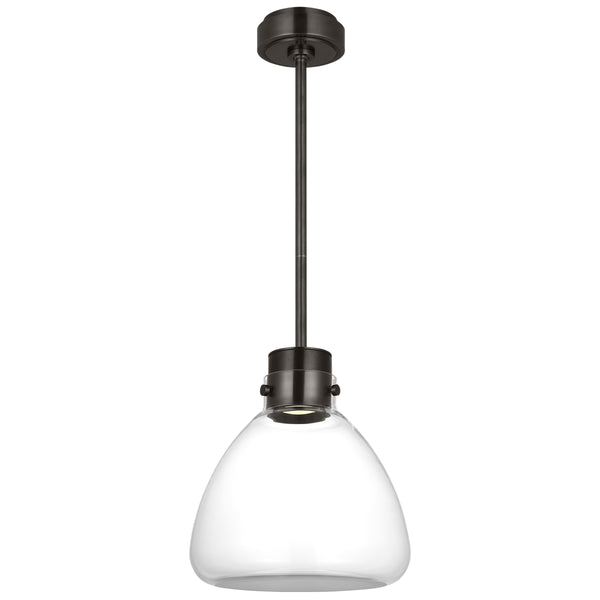 Morgan Pendant Light Small Burnished Bronze Clear Glass By Visual Comfort Modern - Front View