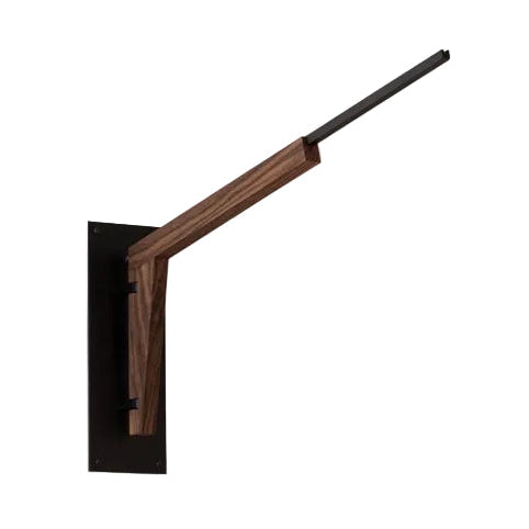 Motus Swing Arm Bracket by Cerno in textured black powder coat with walnut body