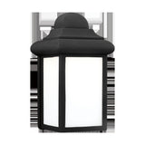 Mullberry Hill Outdoor Wall Lantern — Black with Smooth White Glass