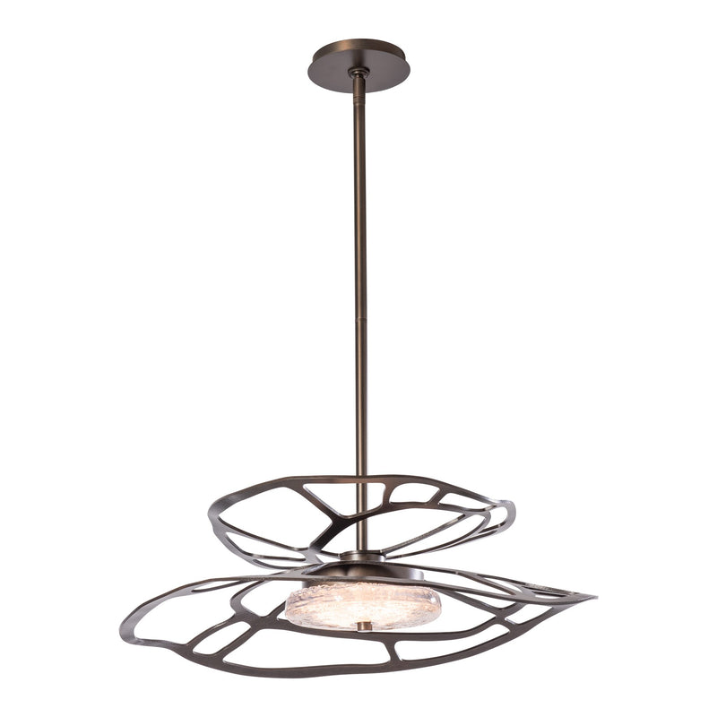 Muse LED Pendant Small, shown in Dark Smoke, by Hubbardton Forge